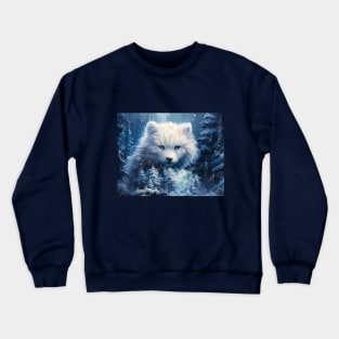 Winter White Wolf Crewneck Sweatshirt